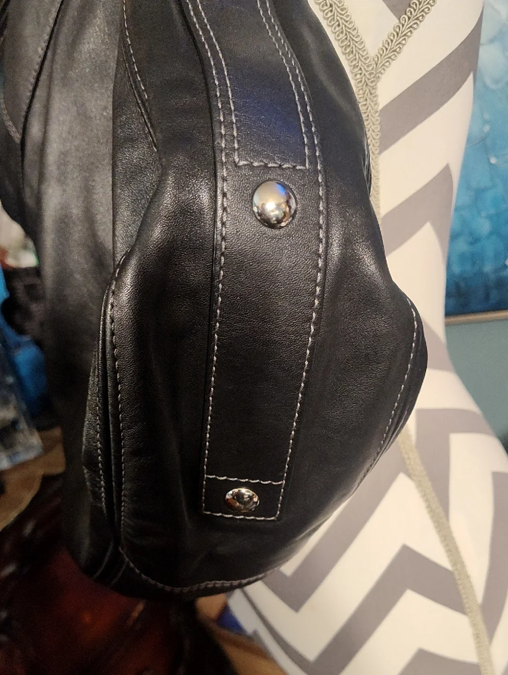 Coach Zoe Vintage Black Leather Hobo Bag with Silver Hardware Pristine Condition